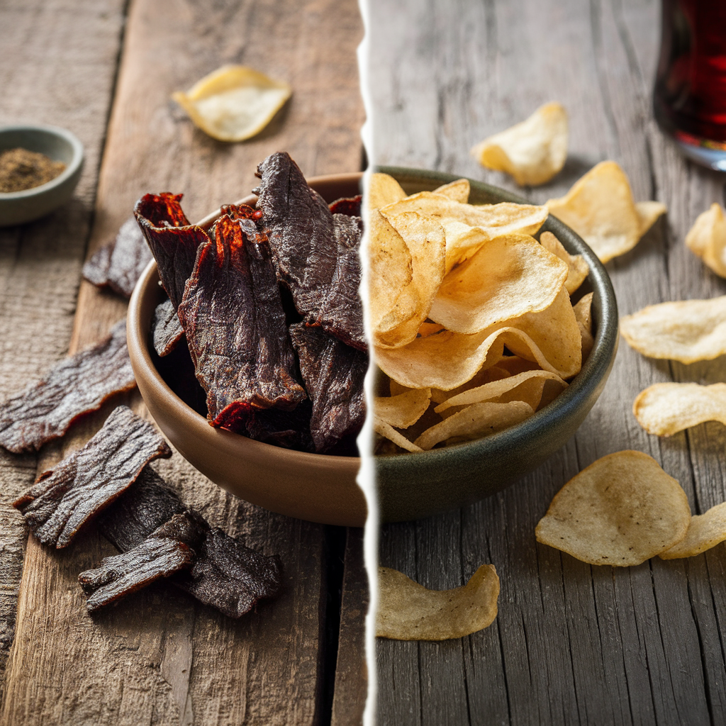 Is beef jerky healthier than chips