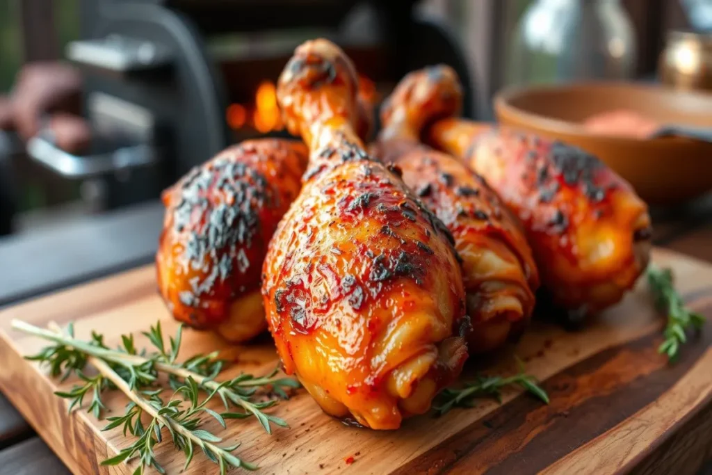 How to get crispy skin on smoked chicken legs?