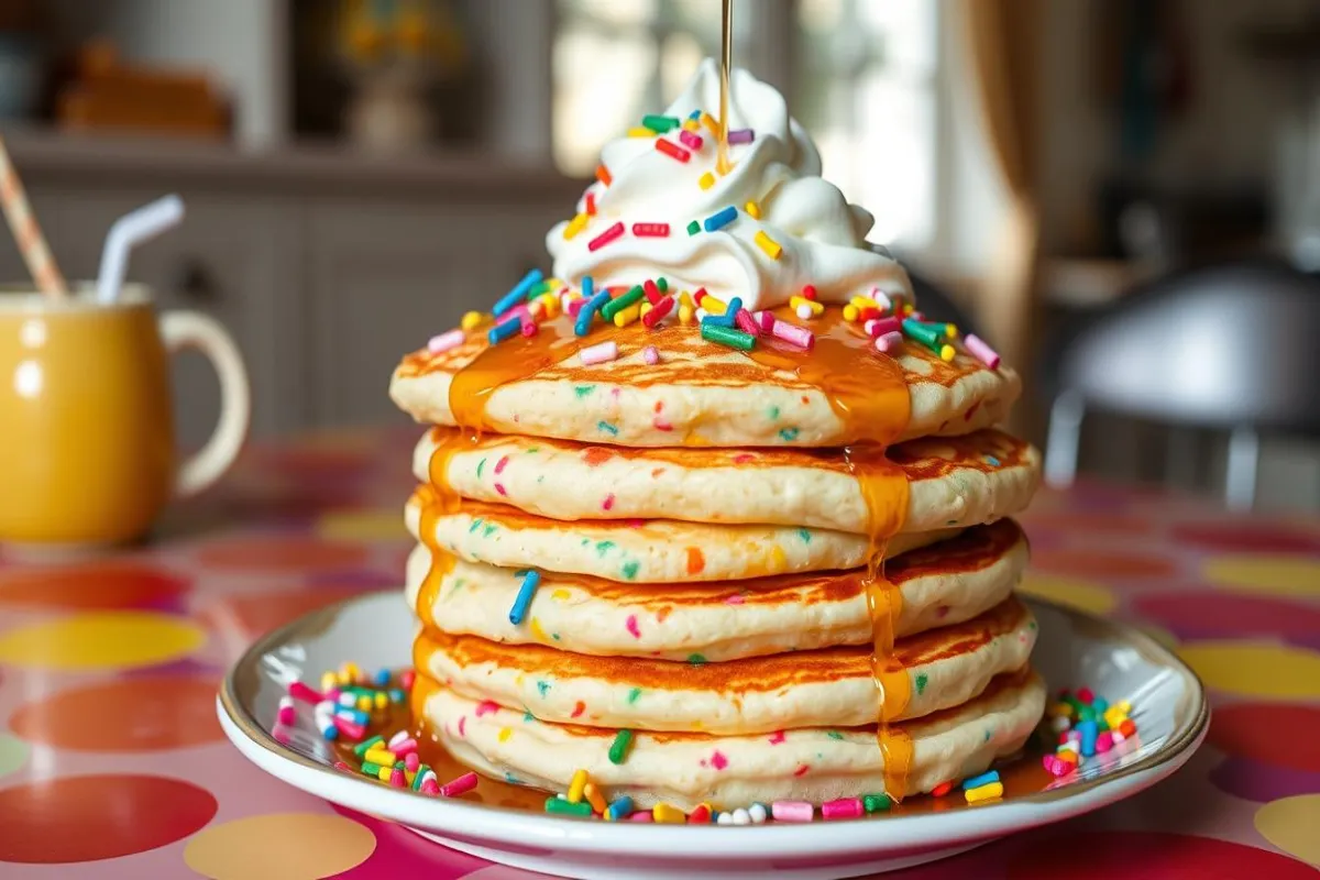 Cake Batter Funfetti Pancakes